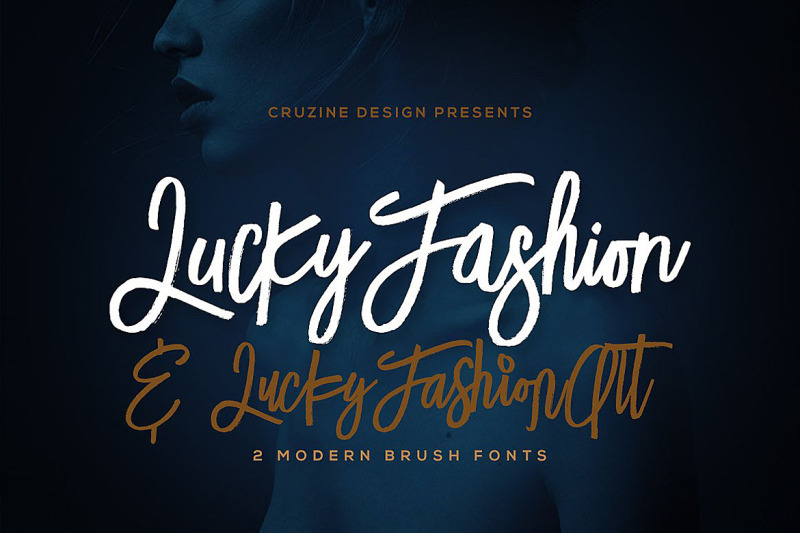 Lucky Fashion Brush Font By Cruzine Design Thehungryjpeg Com