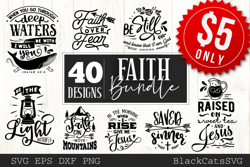 Download Faith Svg Bundle 40 Designs Christian Svg Bundle By Blackcatssvg Thehungryjpeg Com