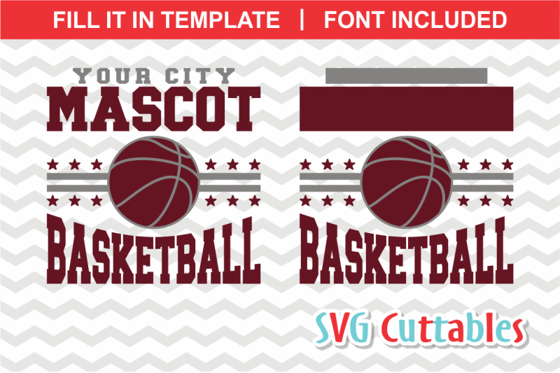 Basketball Template 0032 Cut File By Svg Cuttables