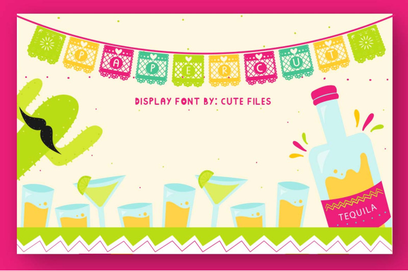 Papercut Blocks Font A Mexican Party Banner By Cute Files Thehungryjpeg Com