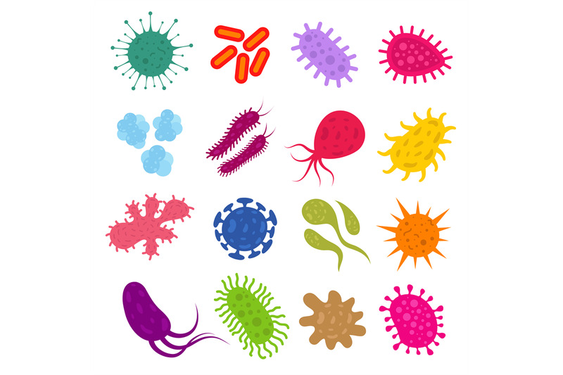 Infection bacteria and pandemic virus vector biology icons By ...