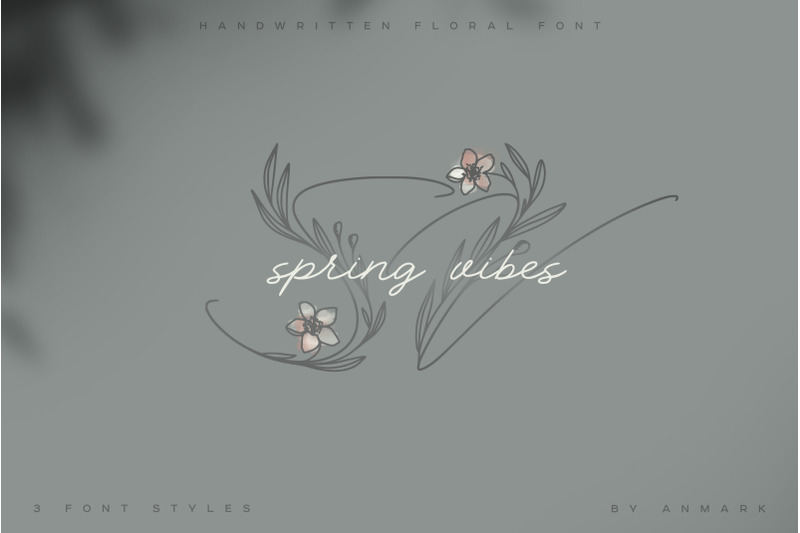 Spring Vibes Floral Font By Anmark Thehungryjpeg Com