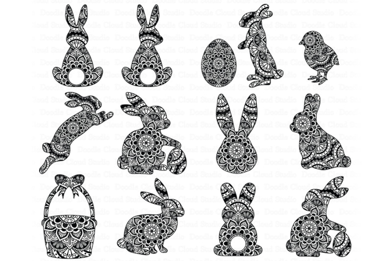 Free Free 261 Layered Bunny Mandala SVG PNG EPS DXF File