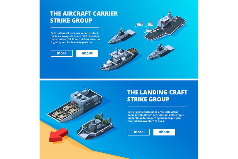 Banners with military boats. Vector pictures of warships By ONYX ...