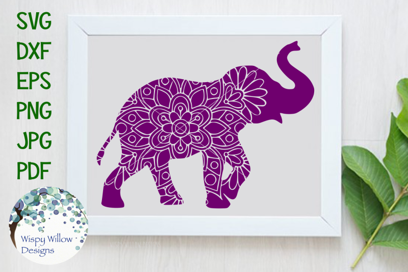 Elephant Mandala Zentangle Svg By Wispy Willow Designs Thehungryjpeg Com