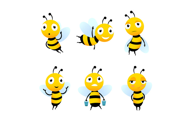 Various cartoon characters of bees with honey By ONYX | TheHungryJPEG