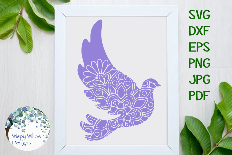 Dove Bird Mandala Zentangle Svg By Wispy Willow Designs Thehungryjpeg Com