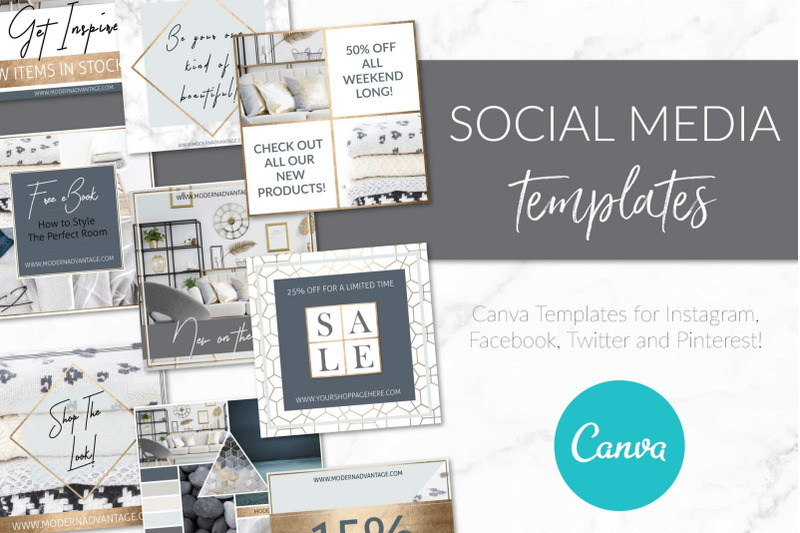 Modern Gold Social Media Template Canva By Lady Boss Studio Thehungryjpeg Com