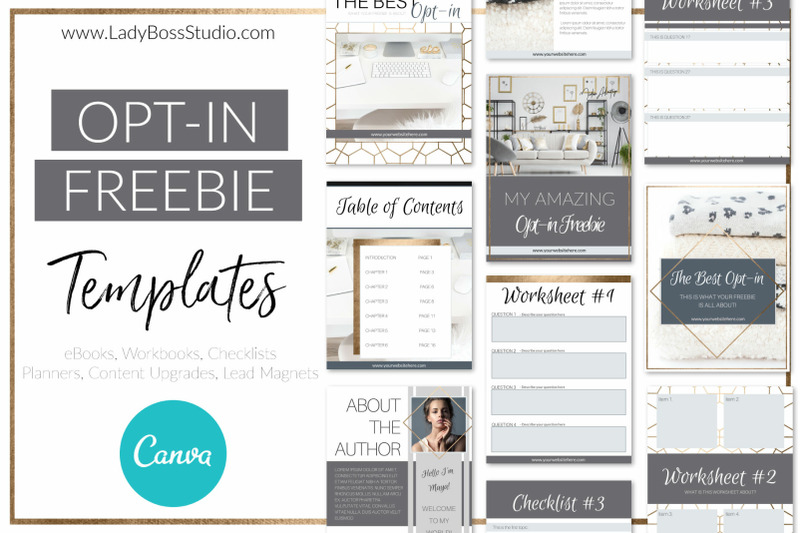 Modern Gold Opt In Freebie Template Canva By Lady Boss Studio Thehungryjpeg Com