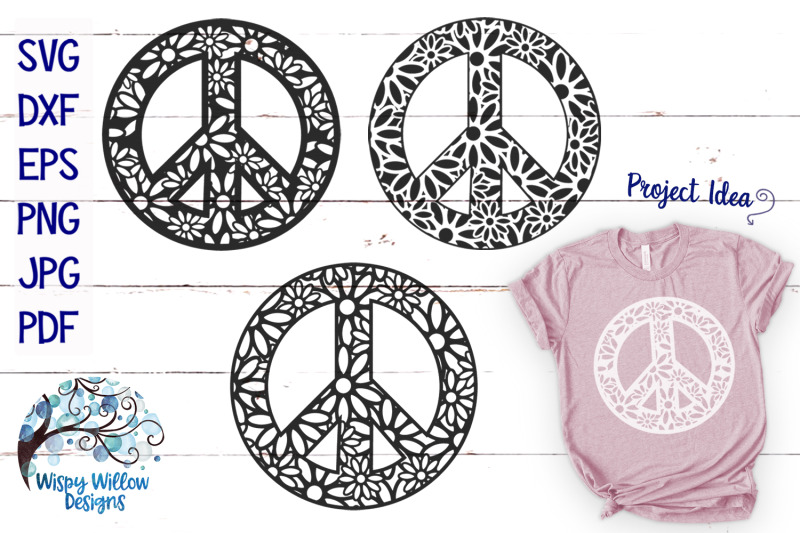 Peace Sign Zentangle Mandala Svg Bundle By Wispy Willow Designs Thehungryjpeg Com