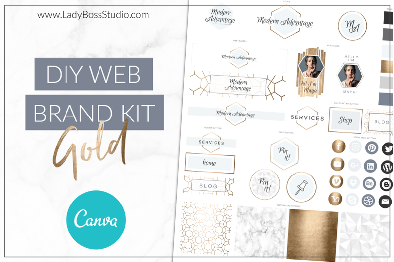 Canva Web Branding Kit Gold By Lady Boss Studio Thehungryjpeg Com