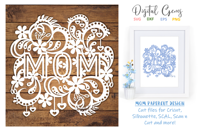 Mom papercut design By Digital Gems | TheHungryJPEG