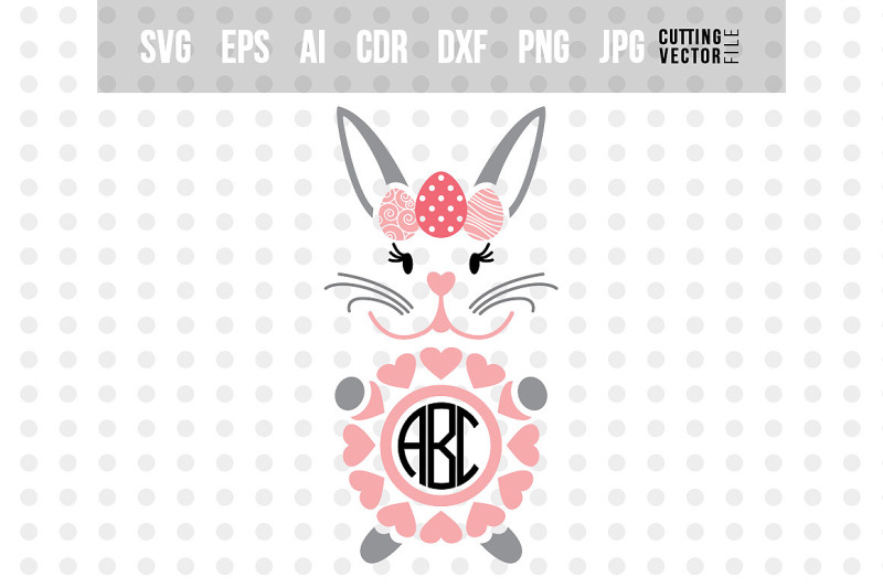 Download Bunny Monogram SVG - Easter Vector By CraftArtShop ...