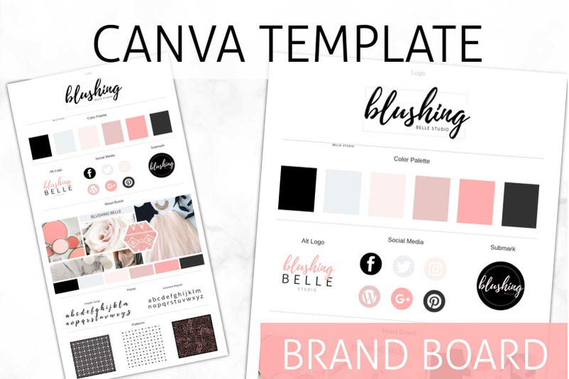 Canva Blush Brand Board By Lady Boss Studio | TheHungryJPEG.com