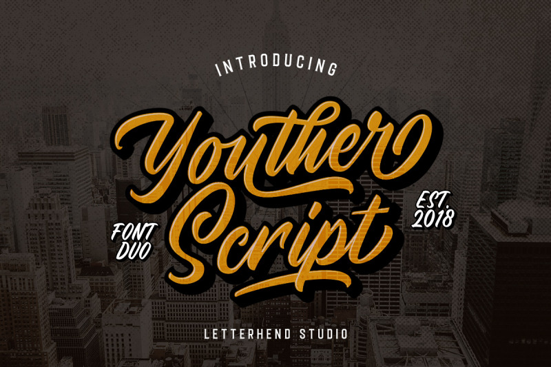 Youther Brush Layered Font Duo By Letterhend Thehungryjpeg Com