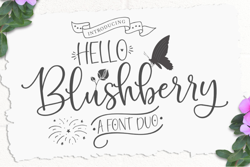 Hello Blushberry Font Duo By Great Studio Thehungryjpeg Com