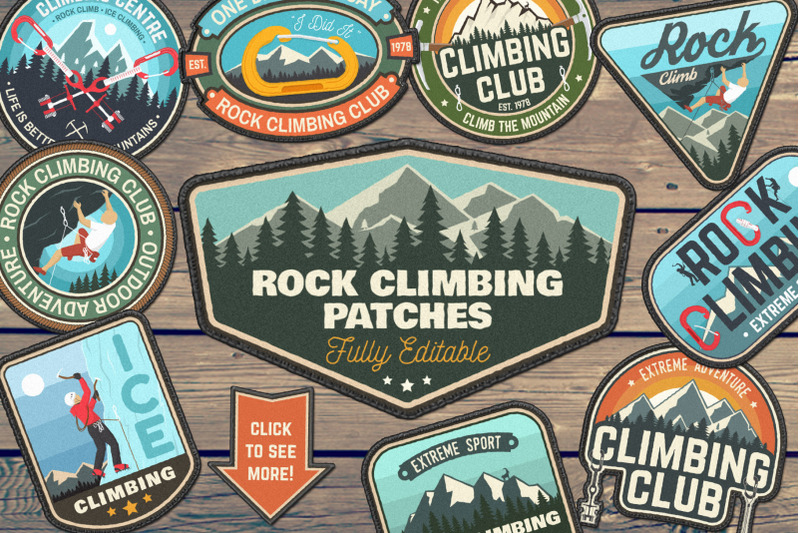 Rock Climbing Patches By sivVector | TheHungryJPEG