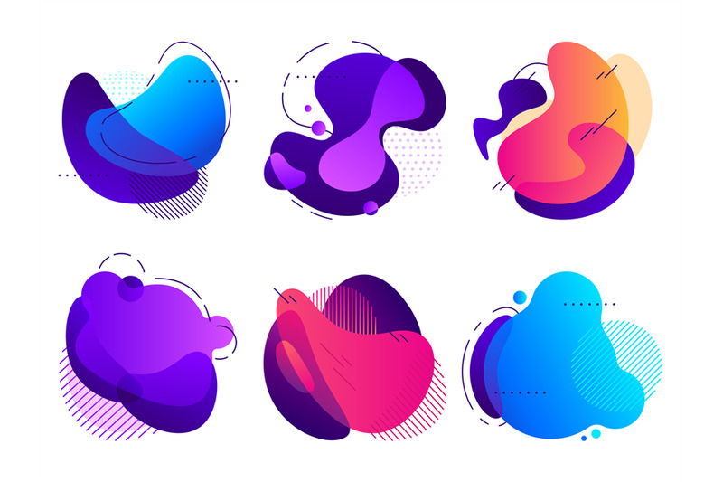 Hip wavy blob gradient curvy shapes fluid seamless