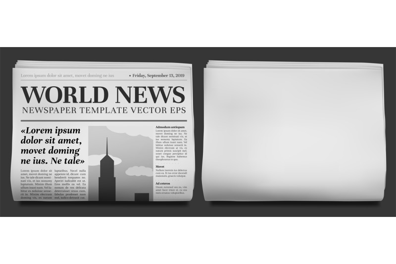 Download Newspaper headline mockup. Business news tabloid folded in ...