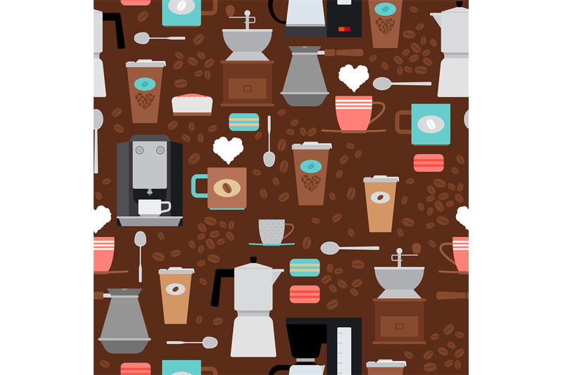 Coffee shop seamless pattern By SmartStartStocker | TheHungryJPEG