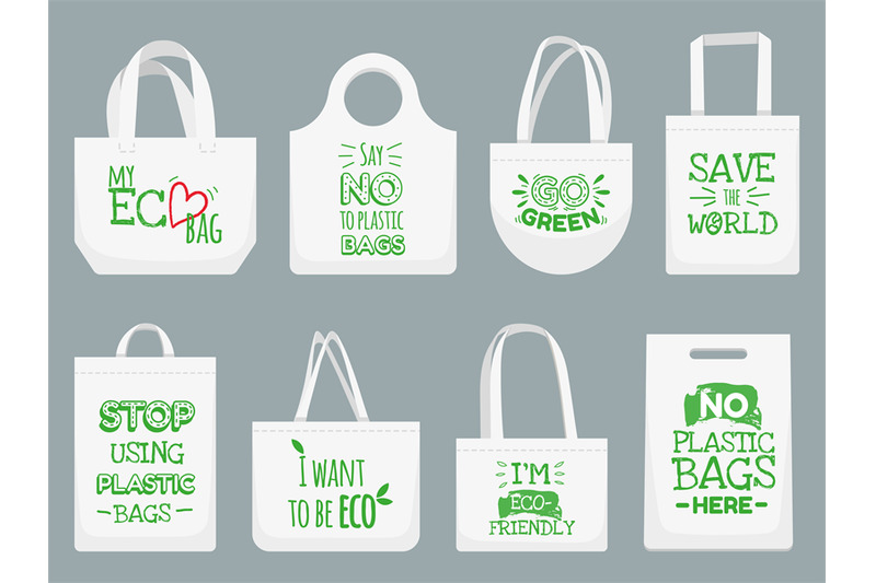 wage bad simple Eco fabric bag. Say no to plastic bags, polythene refuse ban slogan an By  Tartila | TheHungryJPEG