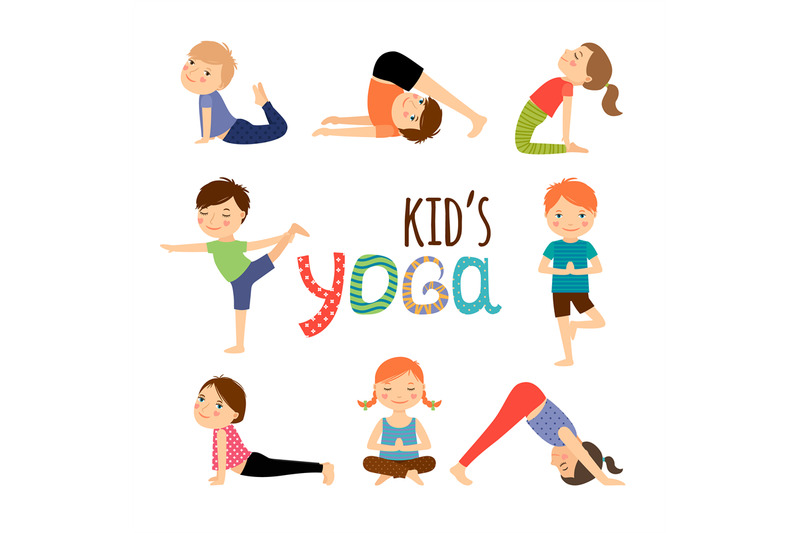 Yoga kids set By SmartStartStocker | TheHungryJPEG