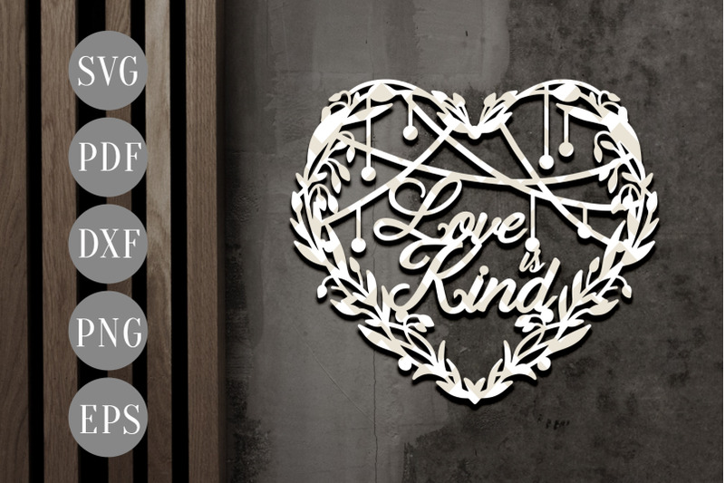 Download Love Is Kind Papercut Template Family Svg Pdf Dxf By Personal Epiphany Thehungryjpeg Com