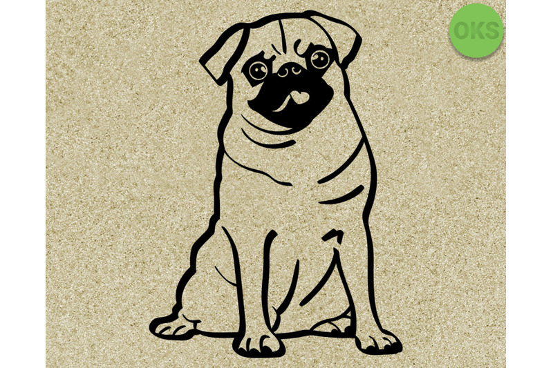 pug svg, svg files, vector, clipart, cricut, download By CrafterOks