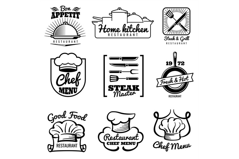 Restaurant Vector Vintage Logo Chef Retro Labels Cooking In Kitchen By Microvector Thehungryjpeg Com