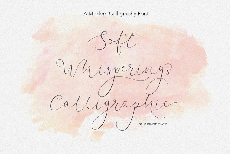 Soft Whisperings Calligraphic By Joanne Marie Thehungryjpeg Com