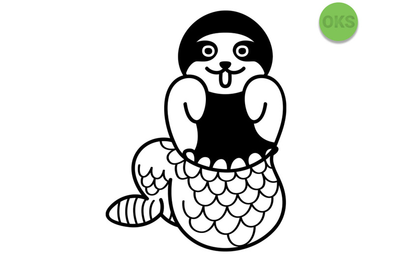 Sloth Mermaid Svg Svg Files Vector Clipart Cricut Download By Crafteroks Thehungryjpeg Com