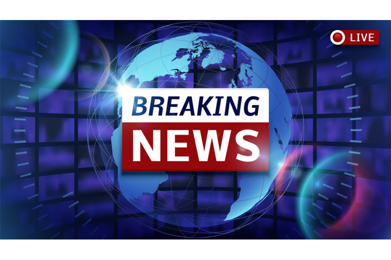 Breaking news broadcast vector futuristic background with ...