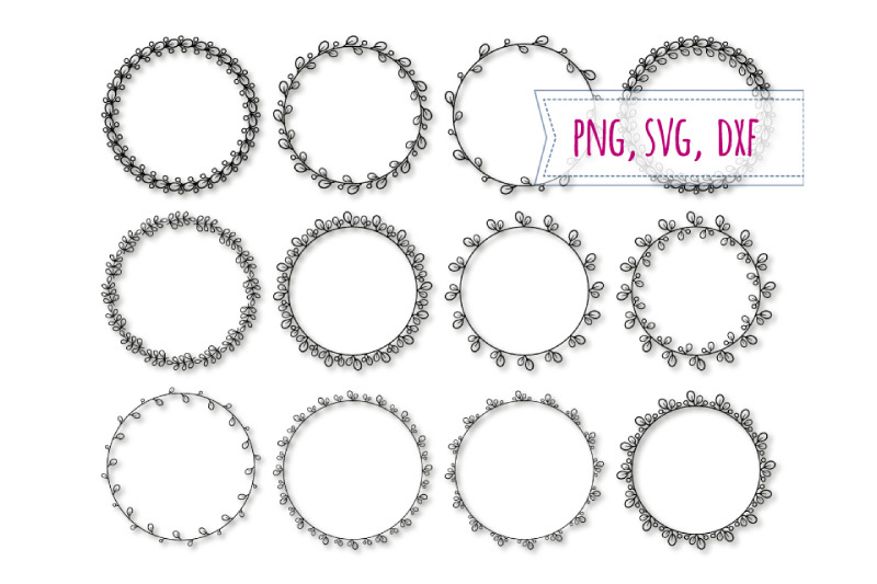 12 Round Elegant Frames Svg Floral Circle Clipart By Bunart Thehungryjpeg Com