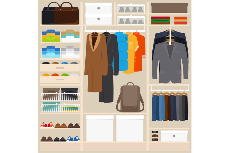 Clothes wardrobe vector illustration By SmartStartStocker | TheHungryJPEG
