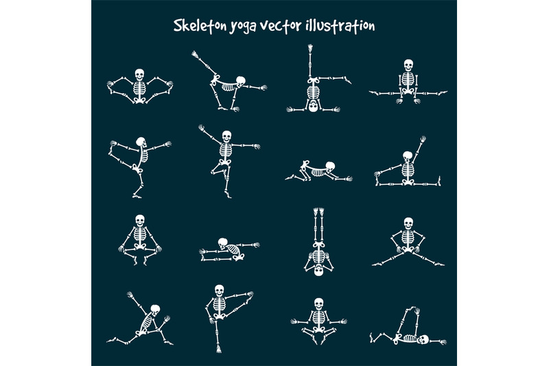 Skeleton yoga vector illustration By vectortatu | TheHungryJPEG