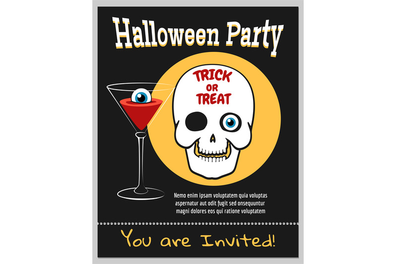 Halloween zombie party invitation By vectortatu | TheHungryJPEG