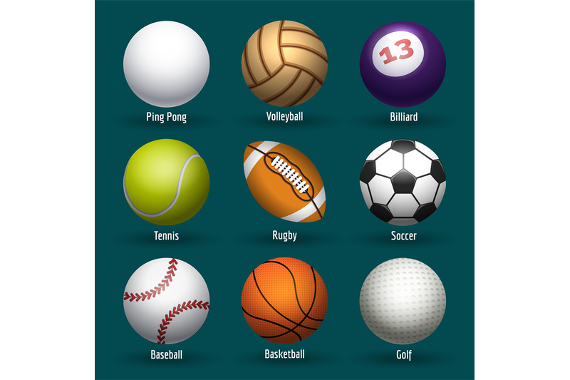 Sports balls icons By vectortatu | TheHungryJPEG