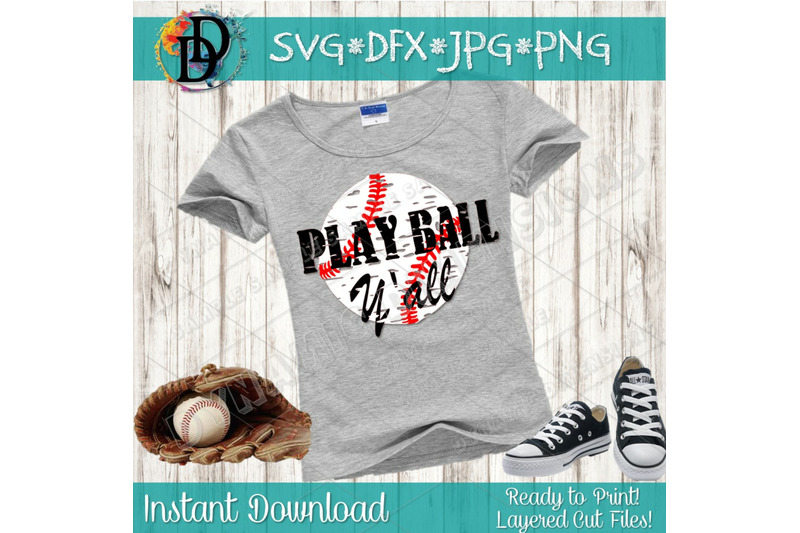 Instant Download Baseball Y/'All SVG