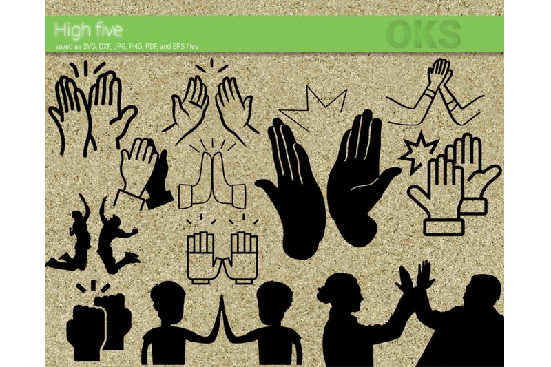 High Five Svg Eps Png Dxf Clipart for Cricut and 