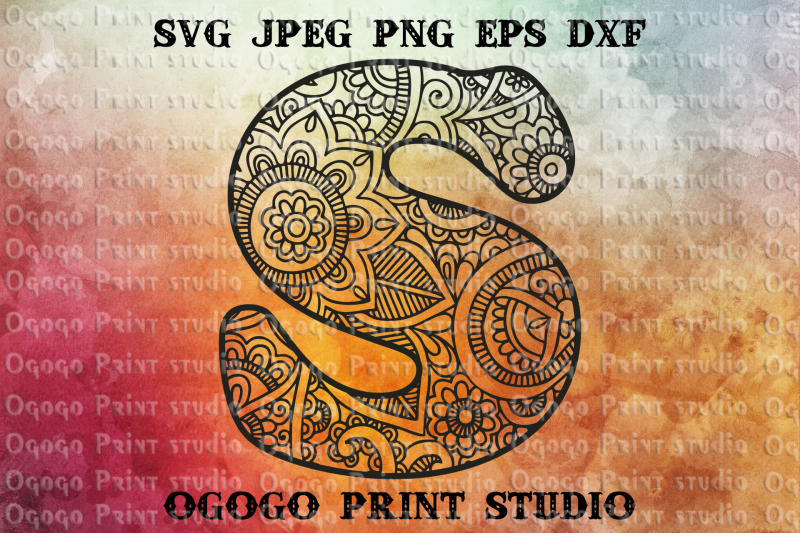 Download Alphabet Letter S Svg Initial Svg Zentangle Svg Mandala Svg By Ogogo Print Thehungryjpeg Com