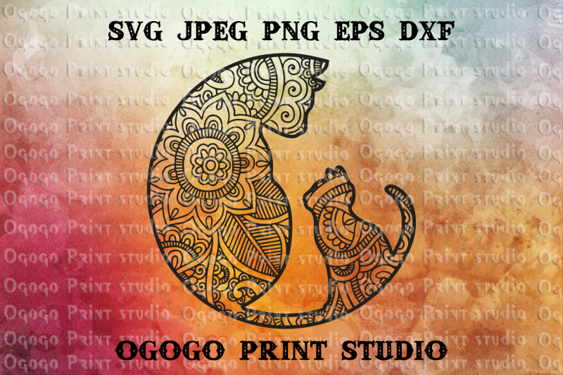 Cat Svg Mandala Svg Zentangle Svg Kitten Svg Cricut File By Ogogo Print Thehungryjpeg Com