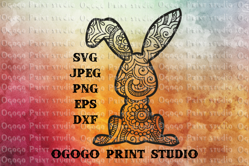 Bunny Svg Easter Svg Rabbit Svg Mandala Svg Zentangle Svg By Ogogo Print Thehungryjpeg Com