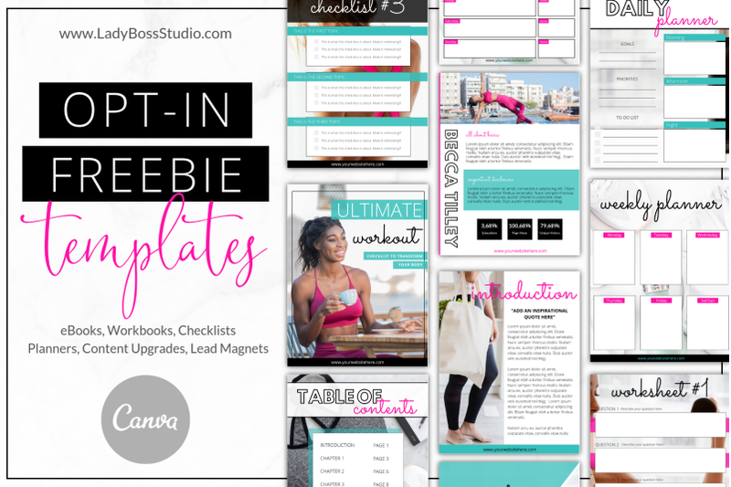 Canva Bold Opt In Freebie Templates By Lady Boss Studio Thehungryjpeg Com