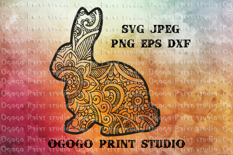 Download Bunny Svg Easter Svg Rabbit Svg Mandala Svg Zentangle Svg By Ogogo Print Thehungryjpeg Com
