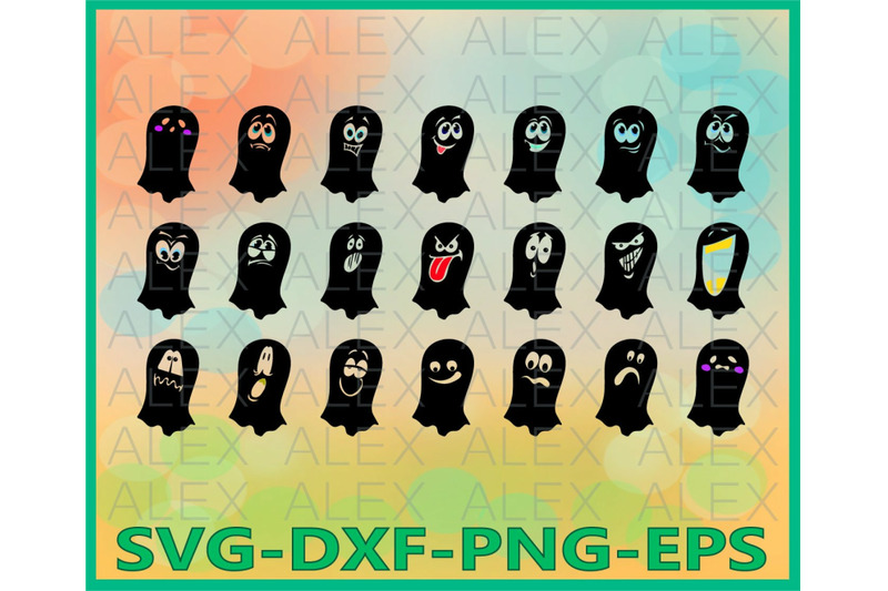 Ghosts Clipart Halloween Silhouettes By Alexsvgstudio Thehungryjpeg Com