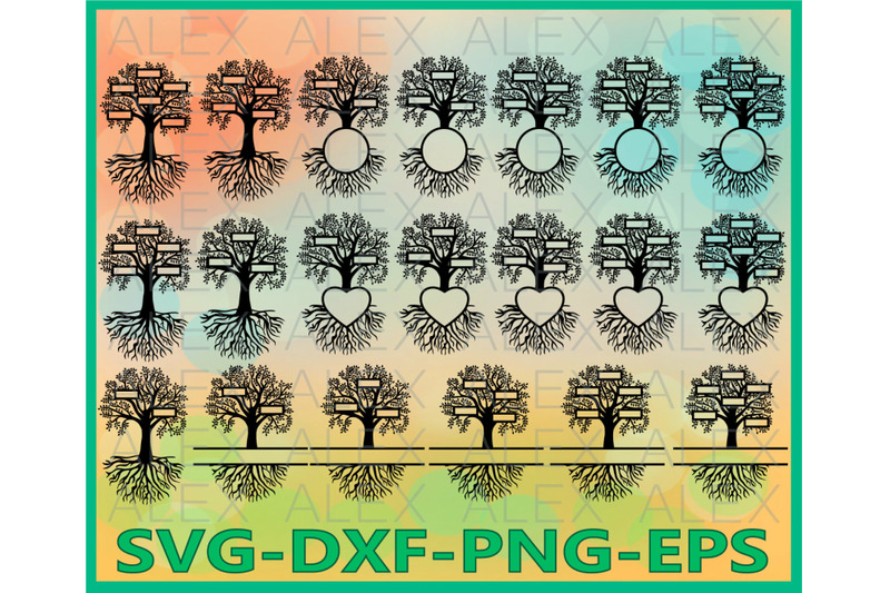 Family Tree Split Tree Tree Monogram Split Frame Family Tree By Alexsvgstudio Thehungryjpeg Com