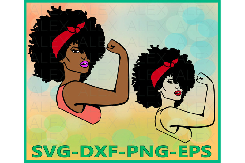 Afro Woman Clipart Rosie Girl Power Svg By Alexsvgstudio Thehungryjpeg Com