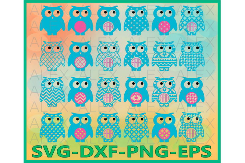 Download Owl Owls Monogram Monogram Owl Cut Out By Alexsvgstudio Thehungryjpeg Com
