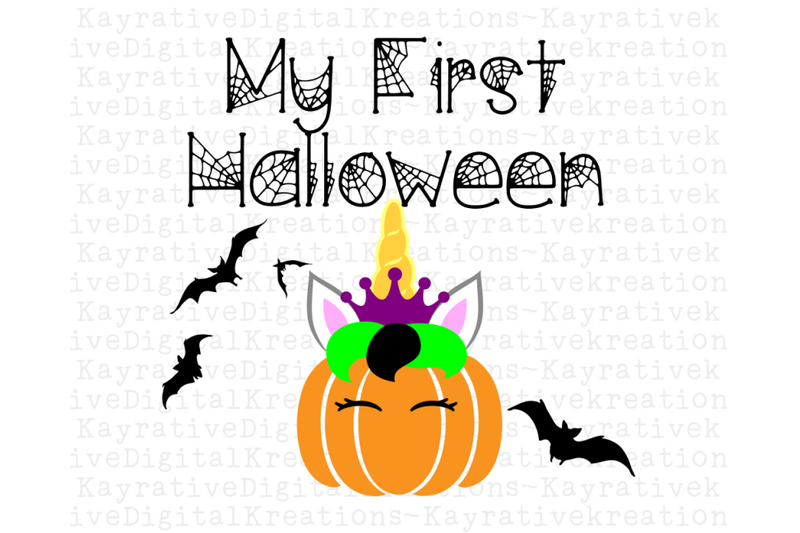 My 1st Halloween Unicorn Pumpkin Svg By Kayrativedigital Thehungryjpeg Com