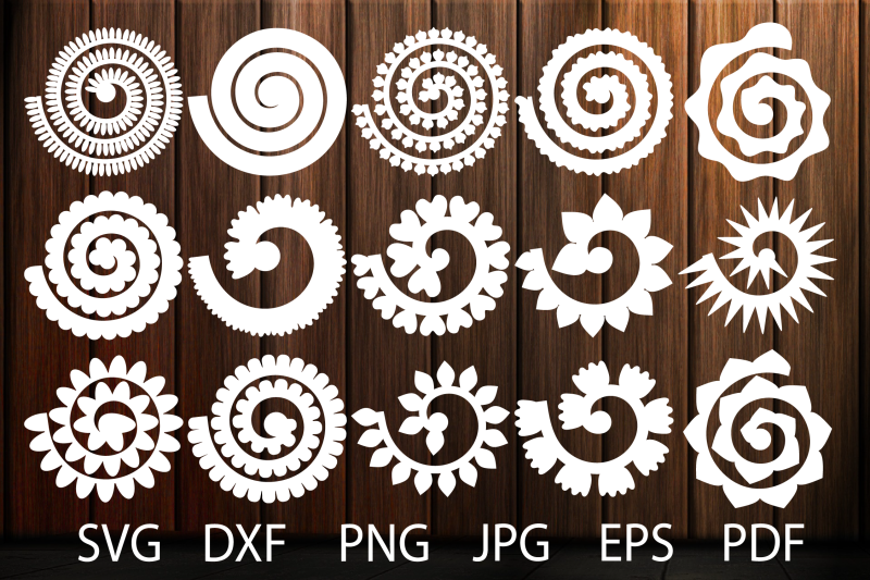 Rolled Flower Svg, Flowers Template, Rolled Paper Flowers Svg, Flowers